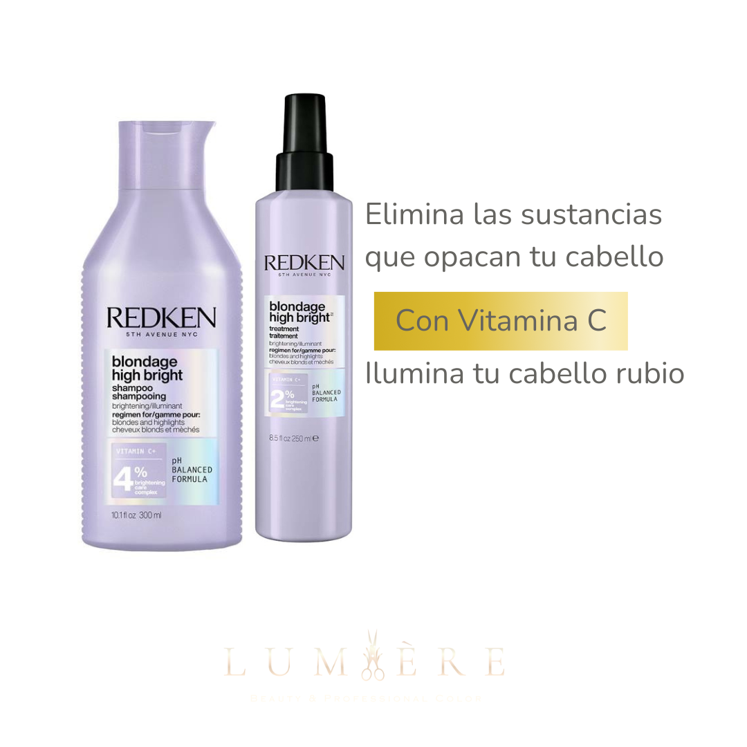 Shampoo  300 ml  y pre Tratamiento 250 ml blondage high bright